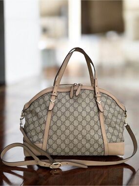 GUCCI GG Supreme Large Nice Dome Satchel